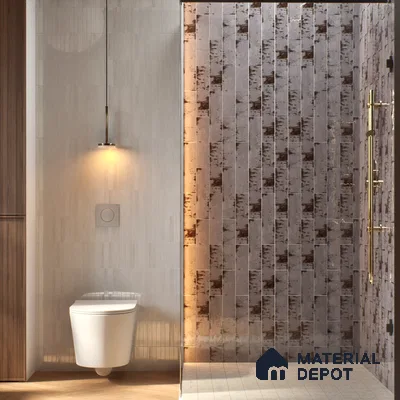 Subway Rustic Wall Tile TL 05229 D Shynist Rustic Smoke 12 x 3 inch Vitrified Glossy Finish - 8 mm | 16 Random Faces | Suitable for Accent / Feature Walls, Bathroom, Kitchen Wall & Backsplashes (Sample)