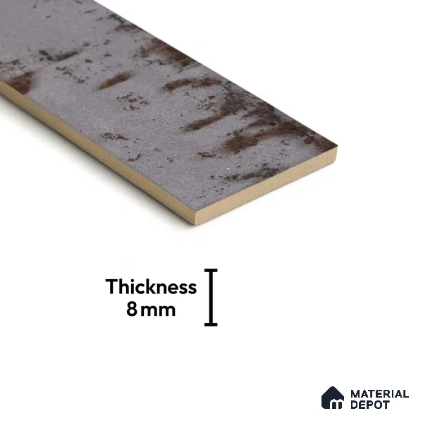 Subway Rustic Wall Tile TL 05229 D Shynist Rustic Smoke 12 x 3 inch Vitrified Glossy Finish - 8 mm | 16 Random Faces | Suitable for Accent / Feature Walls, Bathroom, Kitchen Wall & Backsplashes (Sample)