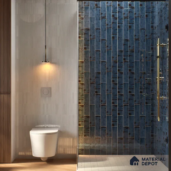 Subway Rustic Wall Tile TL 05229 Shynist Rustic Marvello 12 x 3 inch Vitrified Glossy Finish - 8 mm | 16 Random Faces | Suitable for Accent / Feature Walls, Bathroom, Kitchen Wall & Backsplashes (Sample)