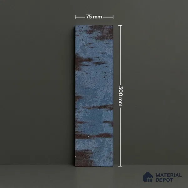 Subway Rustic Wall Tile TL 05229 Shynist Rustic Marvello 12 x 3 inch Vitrified Glossy Finish - 8 mm | 16 Random Faces | Suitable for Accent / Feature Walls, Bathroom, Kitchen Wall & Backsplashes (Sample)