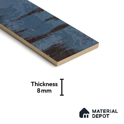 Subway Rustic Wall Tile TL 05229 Shynist Rustic Marvello 12 x 3 inch Vitrified Glossy Finish - 8 mm | 16 Random Faces | Suitable for Accent / Feature Walls, Bathroom, Kitchen Wall & Backsplashes (Sample)