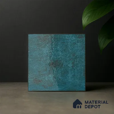 Subway Rustic Wall & Floor Tile TL 05251 B Tropezia Ocean Blue 8 x 8 inch Vitrified Glossy Finish - 8 mm | Random Design | Suitable for Accent / Feature Walls, Bathroom, Kitchen Wall & Backsplashes | Please Expect a Slight Variation of Pattern