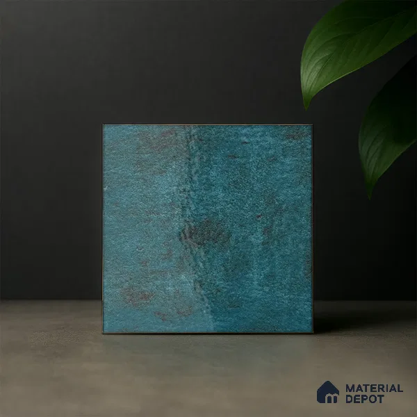Subway Rustic Wall & Floor Tile TL 05251 B Tropezia Ocean Blue 8 x 8 inch Vitrified Glossy Finish - 8 mm | Random Design | Suitable for Accent / Feature Walls, Bathroom, Kitchen Wall & Backsplashes | Please Expect a Slight Variation of Pattern