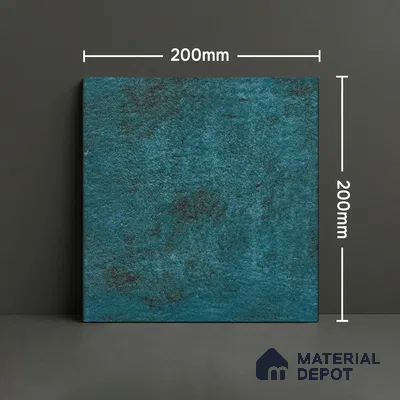 Subway Rustic Wall & Floor Tile TL 05251 B Tropezia Ocean Blue 8 x 8 inch Vitrified Glossy Finish - 8 mm | Random Design | Suitable for Accent / Feature Walls, Bathroom, Kitchen Wall & Backsplashes | Please Expect a Slight Variation of Pattern