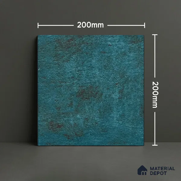 Subway Rustic Wall & Floor Tile TL 05251 B Tropezia Ocean Blue 8 x 8 inch Vitrified Glossy Finish - 8 mm | Random Design | Suitable for Accent / Feature Walls, Bathroom, Kitchen Wall & Backsplashes | Please Expect a Slight Variation of Pattern
