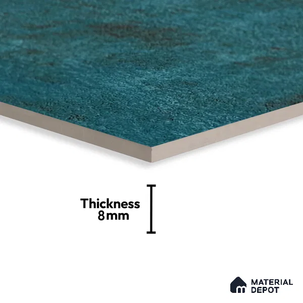 Subway Rustic Wall & Floor Tile TL 05251 B Tropezia Ocean Blue 8 x 8 inch Vitrified Glossy Finish - 8 mm | Random Design | Suitable for Accent / Feature Walls, Bathroom, Kitchen Wall & Backsplashes | Please Expect a Slight Variation of Pattern