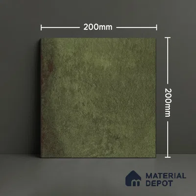Subway Rustic Wall & Floor Tile TL 05251 C Tropezia Carribbean Green 8 x 8 inch Vitrified Glossy Finish - 8 mm | Random Design | Suitable for Accent / Feature Walls, Bathroom, Kitchen Wall & Backsplashes | Please Expect a Slight Variation of Pattern (Sample)