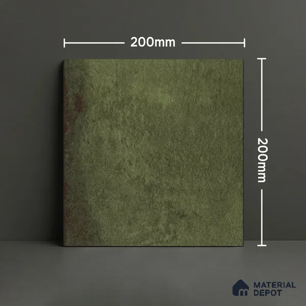 Subway Rustic Wall & Floor Tile TL 05251 C Tropezia Carribbean Green 8 x 8 inch Vitrified Glossy Finish - 8 mm | Random Design | Suitable for Accent / Feature Walls, Bathroom, Kitchen Wall & Backsplashes | Please Expect a Slight Variation of Pattern (Sample)