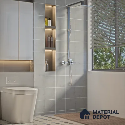 Subway Rustic Wall & Floor Tile TL 05251 D Tropezia Snow White 8 x 8 inch Vitrified Glossy Finish - 8 mm | Random Design | Suitable for Accent / Feature Walls, Bathroom, Kitchen Wall & Backsplashes | Please Expect a Slight Variation of Pattern