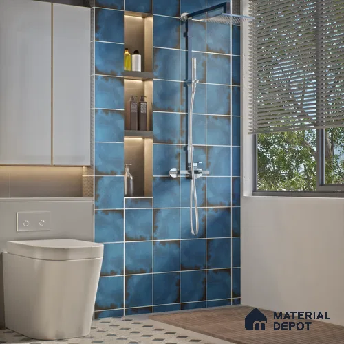 Subway Rustic Wall & Floor Tile TL 05251 E Tropezia Mix Hazel 8 x 8 inch Vitrified Glossy Finish - 8 mm | Random Design | Suitable for Accent / Feature Walls, Bathroom, Kitchen Wall & Backsplashes | Please Expect a Slight Variation of Pattern