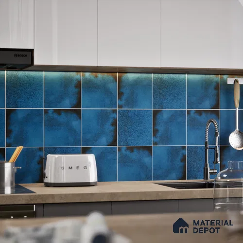 Subway Rustic Wall & Floor Tile TL 05251 E Tropezia Mix Hazel 8 x 8 inch Vitrified Glossy Finish - 8 mm | Random Design | Suitable for Accent / Feature Walls, Bathroom, Kitchen Wall & Backsplashes | Please Expect a Slight Variation of Pattern