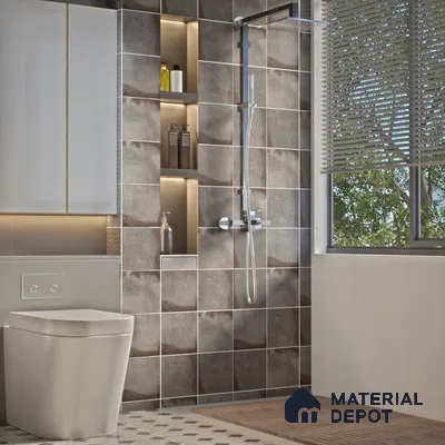 Subway Rustic Wall & Floor Tile TL 05251 F Tropezia Mix Gris 8 x 8 inch Vitrified Glossy Finish - 8 mm | Random Design | Suitable for Accent / Feature Walls, Bathroom, Kitchen Wall & Backsplashes | Please Expect a Slight Variation of Pattern (Sample)