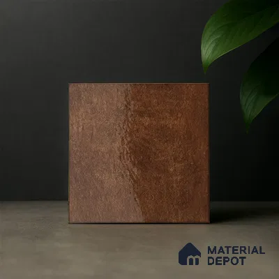 Subway Rustic Wall Tile TL 05251 Tropezia Chiseled Chestnut 8 x 8 inch Vitrified Glossy Finish - 8 mm | Random Design | Suitable for Accent / Feature Walls, Bathroom, Kitchen Wall & Backsplashes (Sample)