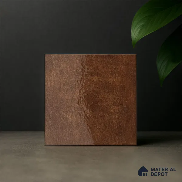 Subway Rustic Wall Tile TL 05251 Tropezia Chiseled Chestnut 8 x 8 inch Vitrified Glossy Finish - 8 mm | Random Design | Suitable for Accent / Feature Walls, Bathroom, Kitchen Wall & Backsplashes (Sample)