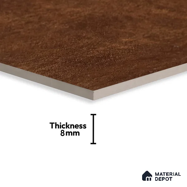 Subway Rustic Wall Tile TL 05251 Tropezia Chiseled Chestnut 8 x 8 inch Vitrified Glossy Finish - 8 mm | Random Design | Suitable for Accent / Feature Walls, Bathroom, Kitchen Wall & Backsplashes (Sample)