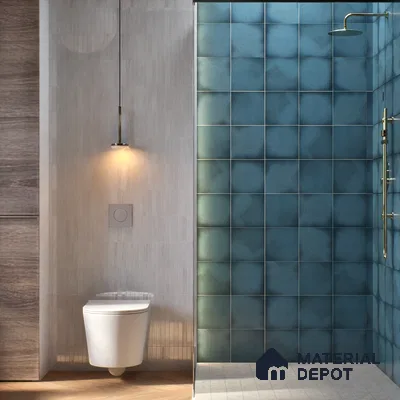 Subway Wall & Floor Tile TL 05270 B Lava Plain Cobalt 8 x 8 inch Vitrified Matte Finish - 8 mm | 32 Random Faces | Suitable for Accent / Feature Walls, Bathroom, Kitchen Wall & Backsplashes | Please Expect a Slight Variation of Pattern (Sample)