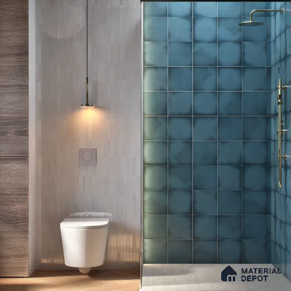 Subway Wall & Floor Tile TL 05270 B Lava Plain Cobalt 8 x 8 inch Vitrified Matte Finish - 8 mm | 32 Random Faces | Suitable for Accent / Feature Walls, Bathroom, Kitchen Wall & Backsplashes | Please Expect a Slight Variation of Pattern (Sample)