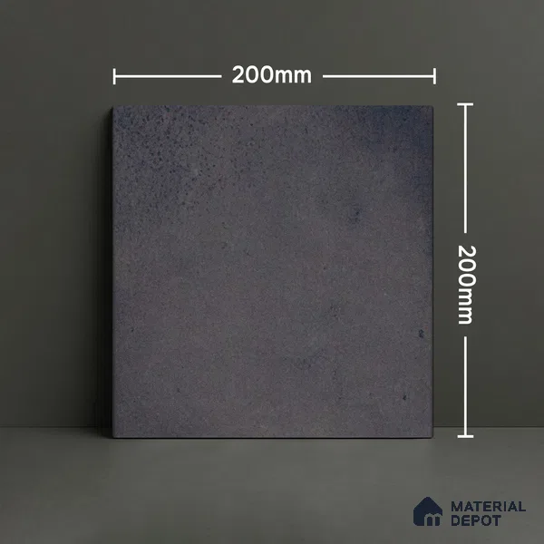 Subway Solid Wall & Floor Tile TL 05270 C Lava Plain Grigio 8 x 8 inch Vitrified Matte Finish - 8 mm | 32 Random Faces | Suitable for Accent / Feature Walls, Bathroom, Kitchen Wall & Backsplashes | Please Expect a Slight Variation of Pattern
