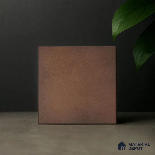 Subway Solid Wall & Floor Tile TL 05270 D Lava Plain Brownie 8 x 8 inch Vitrified Matte Finish - 8 mm | Suitable for Accent / Feature Walls, Bathroom, Kitchen Wall & Backsplashes | Please Expect a Slight Variation of Pattern (Sample)