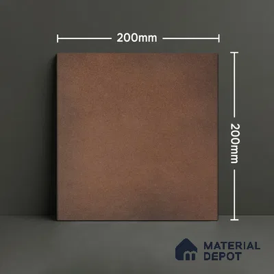 Subway Solid Wall & Floor Tile TL 05270 D Lava Plain Brownie 8 x 8 inch Vitrified Matte Finish - 8 mm | Suitable for Accent / Feature Walls, Bathroom, Kitchen Wall & Backsplashes | Please Expect a Slight Variation of Pattern (Sample)