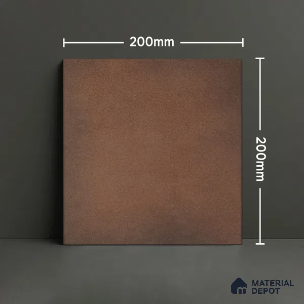Subway Solid Wall & Floor Tile TL 05270 D Lava Plain Brownie 8 x 8 inch Vitrified Matte Finish - 8 mm | Suitable for Accent / Feature Walls, Bathroom, Kitchen Wall & Backsplashes | Please Expect a Slight Variation of Pattern (Sample)
