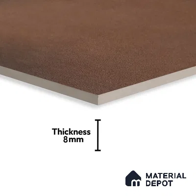 Subway Solid Wall & Floor Tile TL 05270 D Lava Plain Brownie 8 x 8 inch Vitrified Matte Finish - 8 mm | Suitable for Accent / Feature Walls, Bathroom, Kitchen Wall & Backsplashes | Please Expect a Slight Variation of Pattern (Sample)