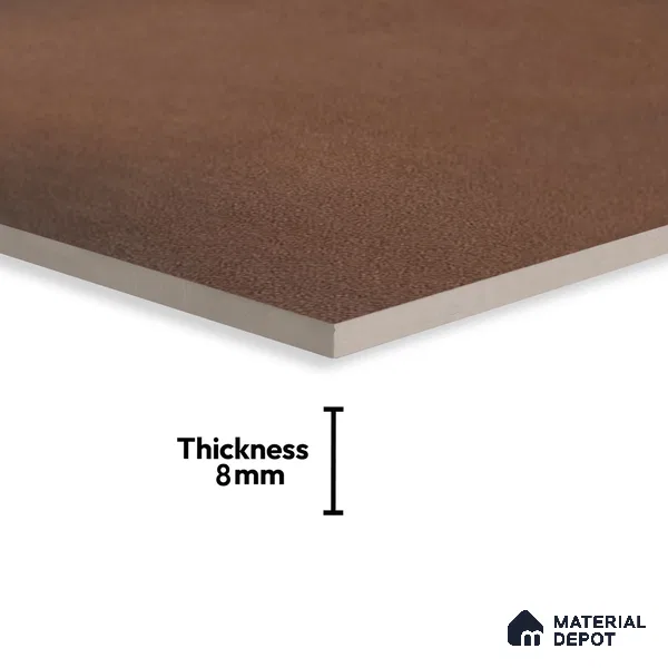 Subway Solid Wall & Floor Tile TL 05270 D Lava Plain Brownie 8 x 8 inch Vitrified Matte Finish - 8 mm | Suitable for Accent / Feature Walls, Bathroom, Kitchen Wall & Backsplashes | Please Expect a Slight Variation of Pattern (Sample)