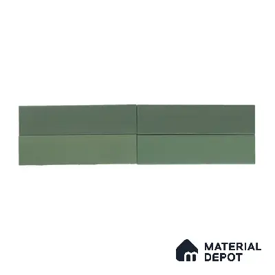 Subway Solid Wall Tile TL 05230 B Sheen Fern Olive 12 x 3 inch Vitrified Matte Finish - 8 mm | 21 Random Faces | Suitable for Accent / Feature Walls, Bathroom, Kitchen Wall & Backsplashes