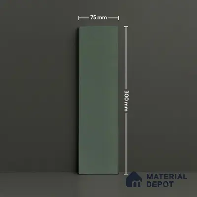 Subway Solid Wall Tile TL 05230 B Sheen Fern Olive 12 x 3 inch Vitrified Matte Finish - 8 mm | 21 Random Faces | Suitable for Accent / Feature Walls, Bathroom, Kitchen Wall & Backsplashes