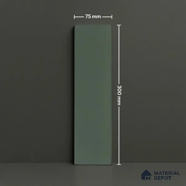 Subway Solid Wall Tile TL 05230 B Sheen Fern Olive 12 x 3 inch Vitrified Matte Finish - 8 mm | 21 Random Faces | Suitable for Accent / Feature Walls, Bathroom, Kitchen Wall & Backsplashes