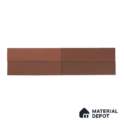 Subway Solid Wall Tile TL 05230 Sheen Teracotta 12 x 3 inch Vitrified Matte Finish - 8 mm | 21 Random Faces | Suitable for Accent / Feature Walls, Bathroom, Kitchen Wall & Backsplashes
