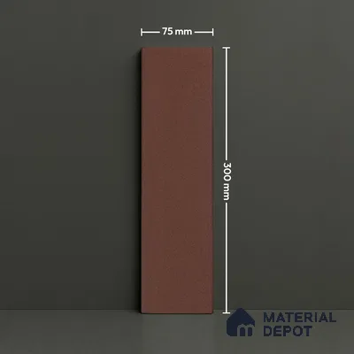 Subway Solid Wall Tile TL 05230 Sheen Teracotta 12 x 3 inch Vitrified Matte Finish - 8 mm | 21 Random Faces | Suitable for Accent / Feature Walls, Bathroom, Kitchen Wall & Backsplashes