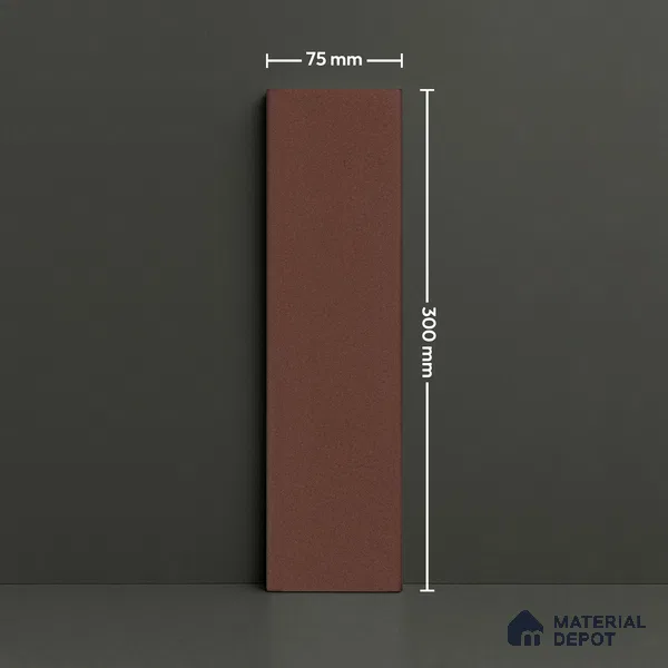 Subway Solid Wall Tile TL 05230 Sheen Teracotta 12 x 3 inch Vitrified Matte Finish - 8 mm | 21 Random Faces | Suitable for Accent / Feature Walls, Bathroom, Kitchen Wall & Backsplashes
