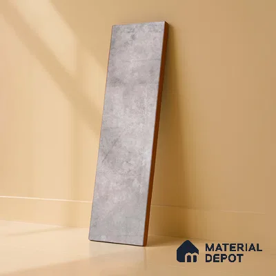Subway Stone Wall & Floor Tile TL 05231 Curve Edge Cemento Grey 12 x 3 inch Vitrified Matte Finish - 8 mm | 32 Random Faces | Suitable for Accent / Feature Walls, Bathroom, Kitchen Wall & Backsplashes