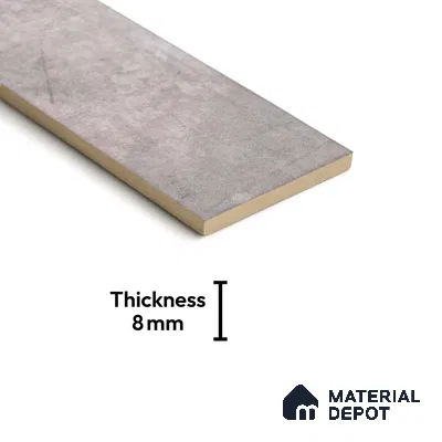 Subway Stone Wall & Floor Tile TL 05231 Curve Edge Cemento Grey 12 x 3 inch Vitrified Matte Finish - 8 mm | 32 Random Faces | Suitable for Accent / Feature Walls, Bathroom, Kitchen Wall & Backsplashes