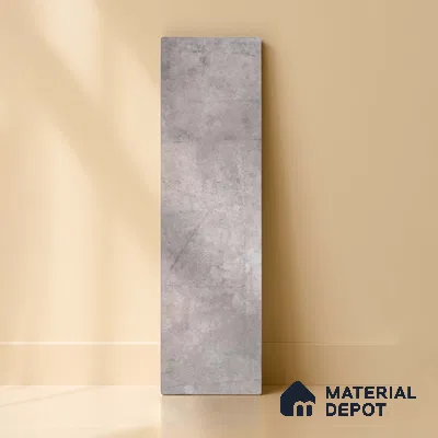 Subway Stone Wall & Floor Tile TL 05231 Curve Edge Cemento Grey 12 x 3 inch Vitrified Matte Finish - 8 mm | 32 Random Faces | Suitable for Accent / Feature Walls, Bathroom, Kitchen Wall & Backsplashes