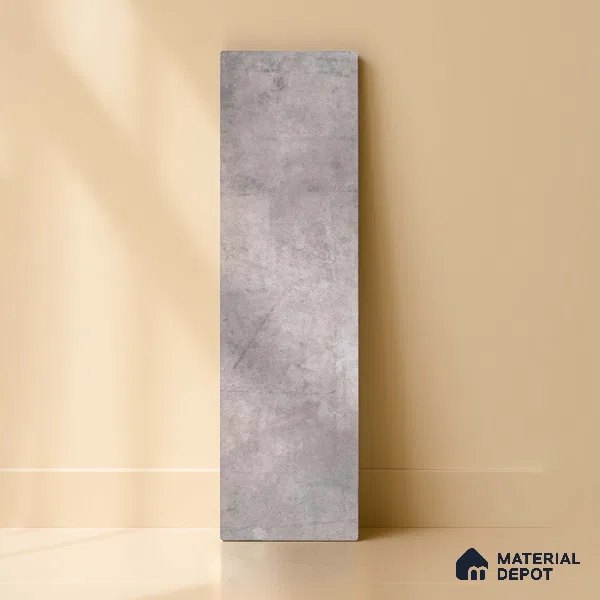 Subway Stone Wall & Floor Tile TL 05231 Curve Edge Cemento Grey 12 x 3 inch Vitrified Matte Finish - 8 mm | 32 Random Faces | Suitable for Accent / Feature Walls, Bathroom, Kitchen Wall & Backsplashes