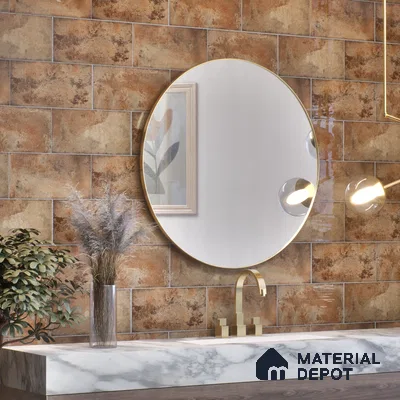 Subway Stone Wall Tile TL 05239 B Relics Blitz Bistre 12 x 6 inch Vitrified Glossy Finish - 8 mm | 56 Random Faces | Suitable for Accent / Feature Walls, Bathroom, Kitchen Wall & Backsplashes (Sample)