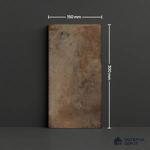 Subway Stone Wall Tile TL 05239 B Relics Blitz Bistre 12 x 6 inch Vitrified Glossy Finish - 8 mm | 56 Random Faces | Suitable for Accent / Feature Walls, Bathroom, Kitchen Wall & Backsplashes (Sample)