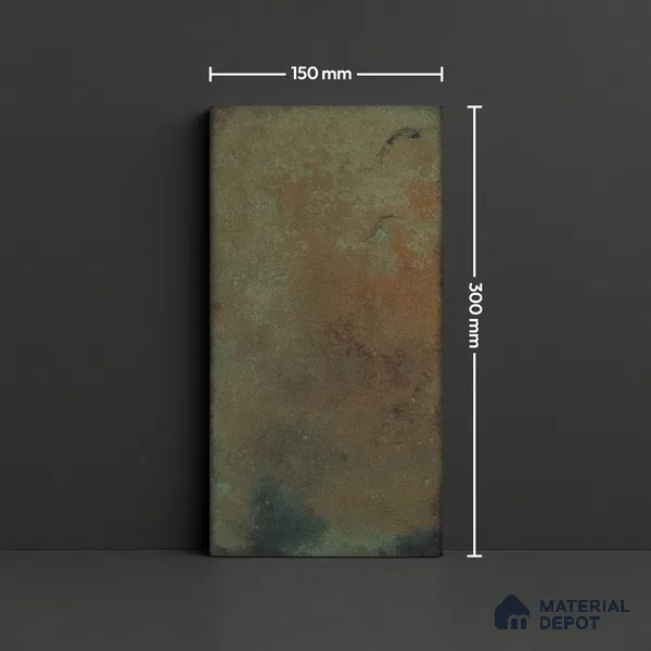 Subway Stone Wall Tile TL 05239 C Relics Mint 12 x 6 inch Vitrified Glossy Finish - 8 mm | 56 Random Faces | Suitable for Accent / Feature Walls, Bathroom, Kitchen Wall & Backsplashes (Sample)