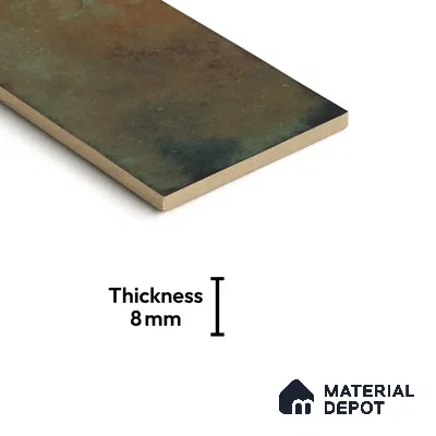 Subway Stone Wall Tile TL 05239 C Relics Mint 12 x 6 inch Vitrified Glossy Finish - 8 mm | 56 Random Faces | Suitable for Accent / Feature Walls, Bathroom, Kitchen Wall & Backsplashes (Sample)