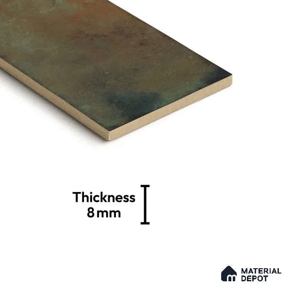 Subway Stone Wall Tile TL 05239 C Relics Mint 12 x 6 inch Vitrified Glossy Finish - 8 mm | 56 Random Faces | Suitable for Accent / Feature Walls, Bathroom, Kitchen Wall & Backsplashes (Sample)