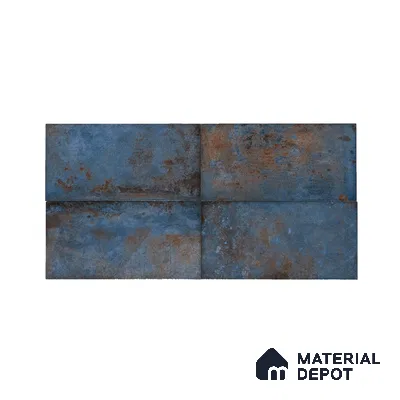 Subway Stone Wall Tile TL 05239 Relics River Blue 12 x 6 inch Vitrified Glossy Finish - 8 mm | 56 Random Faces | Suitable for Accent / Feature Walls, Bathroom, Kitchen Wall & Backsplashes (Sample)