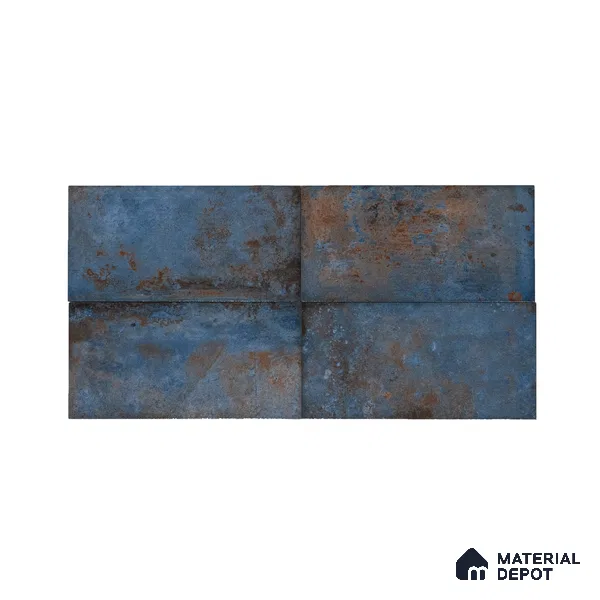 Subway Stone Wall Tile TL 05239 Relics River Blue 12 x 6 inch Vitrified Glossy Finish - 8 mm | 56 Random Faces | Suitable for Accent / Feature Walls, Bathroom, Kitchen Wall & Backsplashes (Sample)