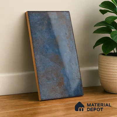 Subway Stone Wall Tile TL 05239 Relics River Blue 12 x 6 inch Vitrified Glossy Finish - 8 mm | 56 Random Faces | Suitable for Accent / Feature Walls, Bathroom, Kitchen Wall & Backsplashes (Sample)