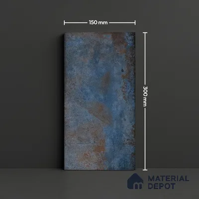 Subway Stone Wall Tile TL 05239 Relics River Blue 12 x 6 inch Vitrified Glossy Finish - 8 mm | 56 Random Faces | Suitable for Accent / Feature Walls, Bathroom, Kitchen Wall & Backsplashes (Sample)