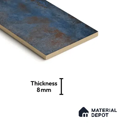Subway Stone Wall Tile TL 05239 Relics River Blue 12 x 6 inch Vitrified Glossy Finish - 8 mm | 56 Random Faces | Suitable for Accent / Feature Walls, Bathroom, Kitchen Wall & Backsplashes (Sample)