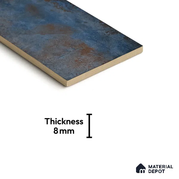 Subway Stone Wall Tile TL 05239 Relics River Blue 12 x 6 inch Vitrified Glossy Finish - 8 mm | 56 Random Faces | Suitable for Accent / Feature Walls, Bathroom, Kitchen Wall & Backsplashes (Sample)