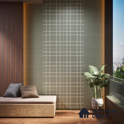 Moroccan Wall & Floor Tile TL 06047 B Doric Sage Decor 200 x 200 mm Vitrified Matte Finish - 9 mm | Ideal For Living Room, Bathroom, Kitchen | 2 mm Spacer is Mandatory | Please Expect a Slight Variation of Pattern (Sample)