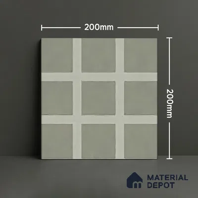 Moroccan Wall & Floor Tile TL 06047 B Doric Sage Decor 200 x 200 mm Vitrified Matte Finish - 9 mm | Ideal For Living Room, Bathroom, Kitchen | 2 mm Spacer is Mandatory | Please Expect a Slight Variation of Pattern (Sample)